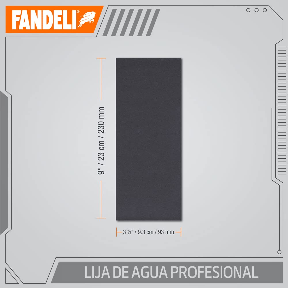 Fandeli Waterproof Sandpaper 36 Sheets 23x9.3cm, Grits 120-2500, Water-Resistant for Car, Wood & Metal Polishing