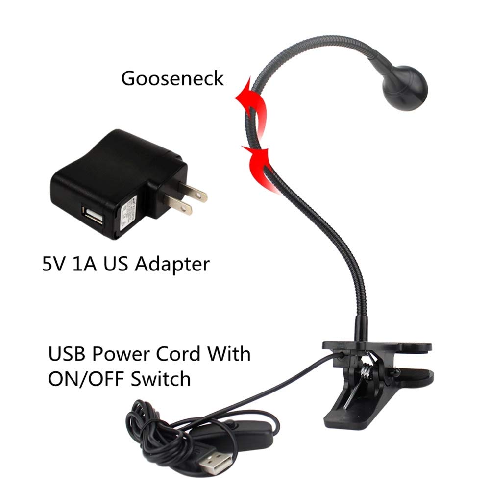ULIKELED 3W 395nm LED Black Light with Flexible Gooseneck, UV Lamp for Stain Detection, Blacklight Party, Fluorescent Paint & Posters