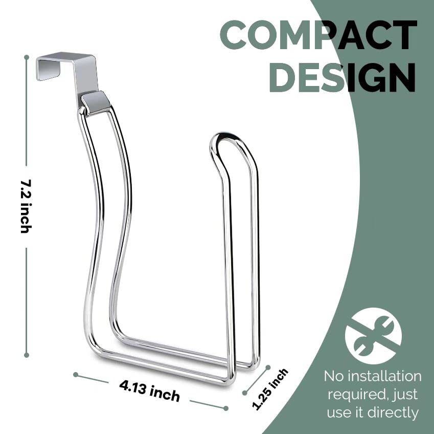 Toilet Paper Holder, Over The Tank Toilet Paper Holder, Toilet Paper Roll Holder, Bathroom Toilet Paper Storage（Chrome）