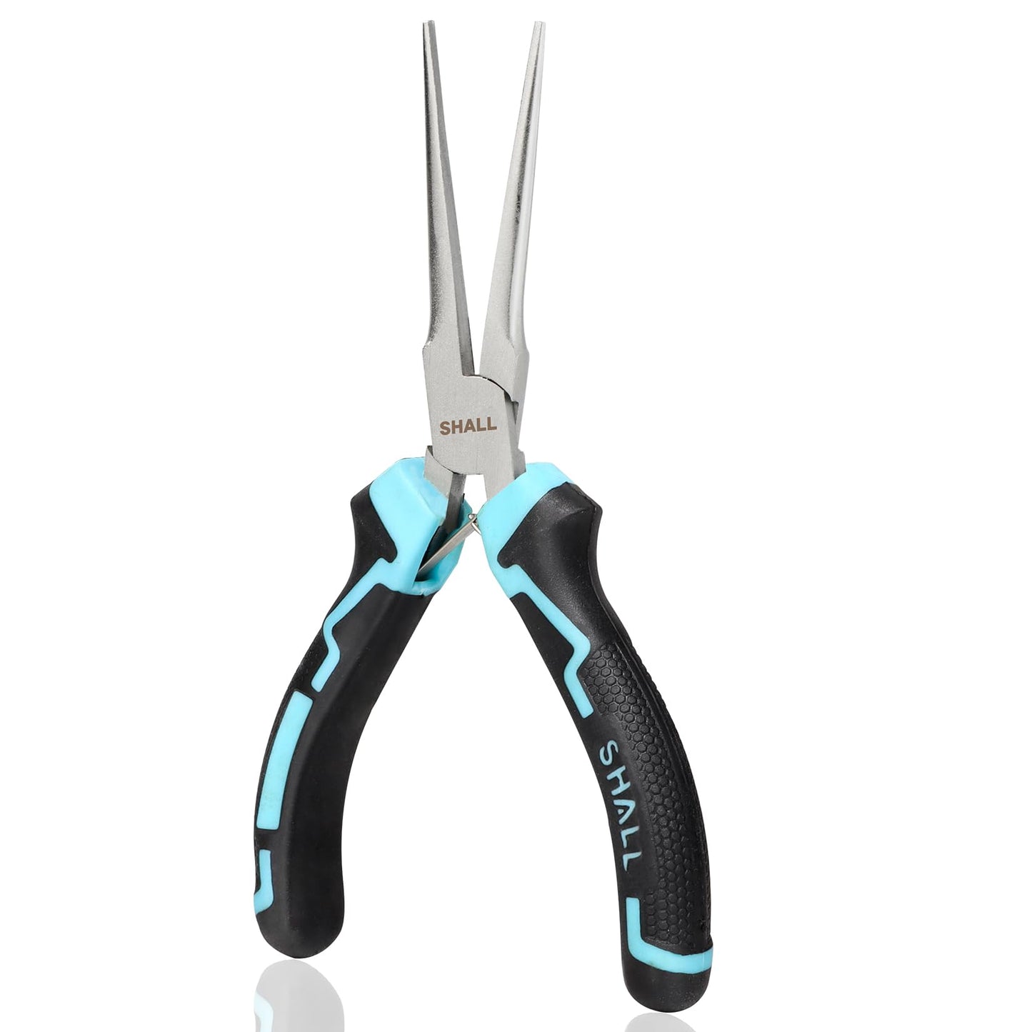 SHALL 6" Mini Needle Nose Pliers with Comfort Grip, Non-Serrated Drop Forged Steel Jaws for Jewelry, Crafts, Electronics Repair