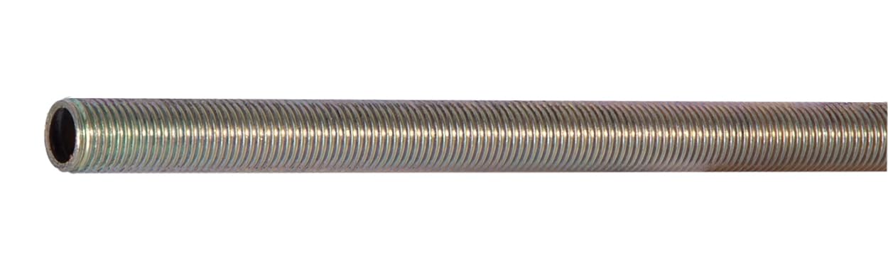 B&P Lamp® 1/4 IP X 36" All Thread Pipe, 1/2" Diameter Zinc Plated Steel For Floor and Table Lamp Restoration