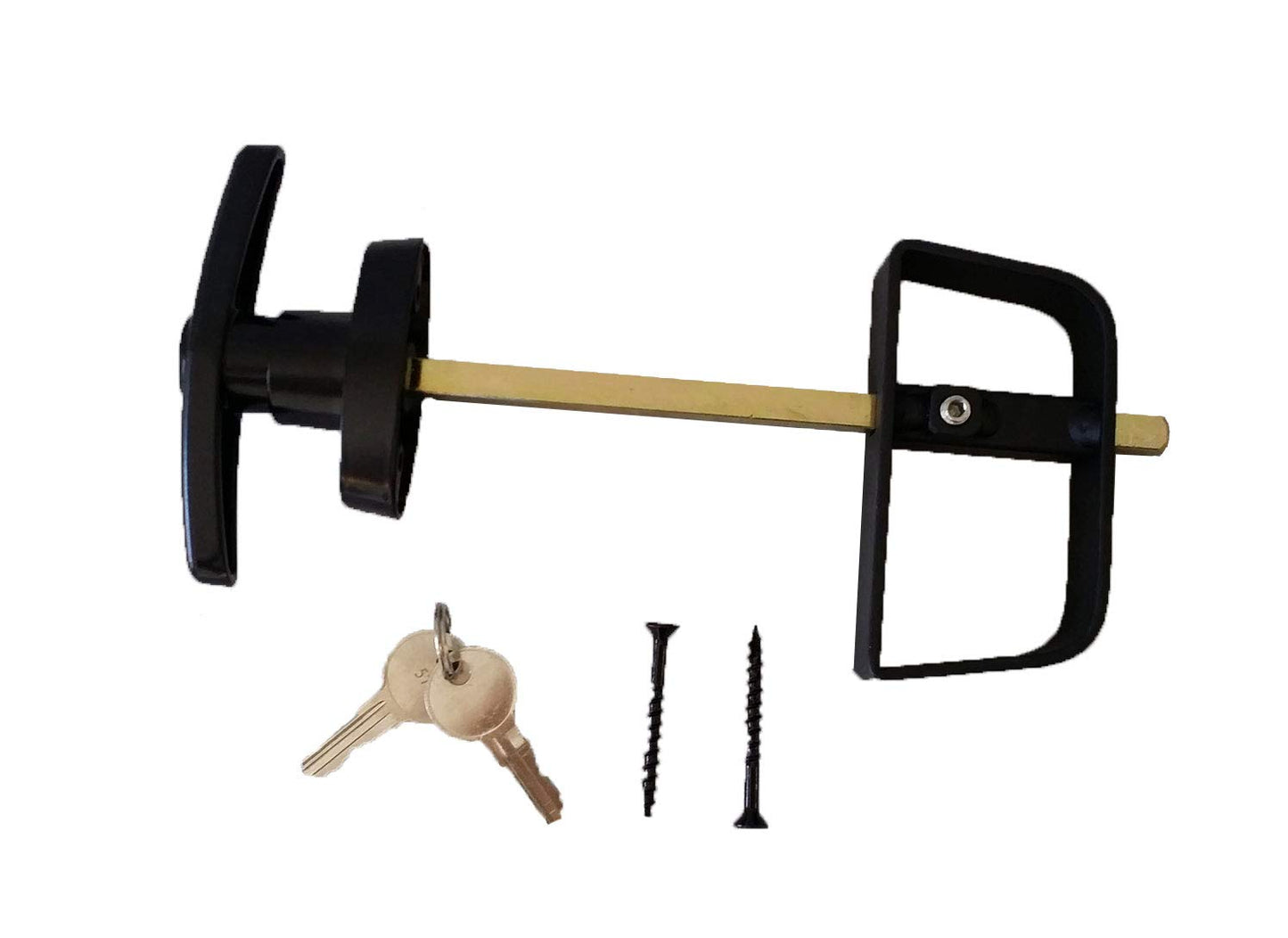 Shed Windows and More Shed T-Handle Lock Set 6-1/2" Black shed Door