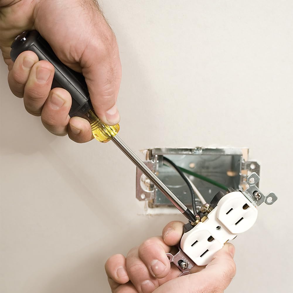 Klein Tools 603-4 Screwdriver, Made in USA, #2 Phillips Tip, Cushion Grip, Precision Machined Electrician Screwdriver, Home Improvement