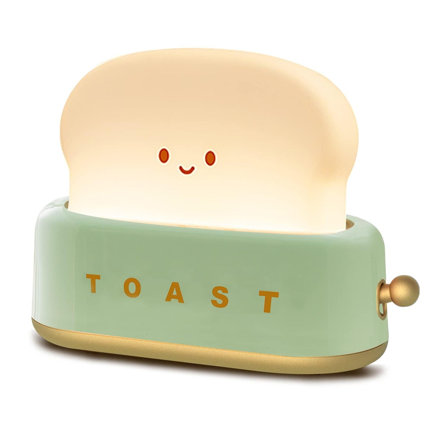 QANYI Toaster Lamp – Cute Smile Toast Night Light, Rechargeable Small Lamp for Bedroom, Desk, Living Room, Dining, Gift Decor