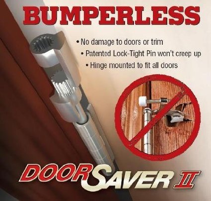 Nuk3y Door Saver 2 II Hinge Pin Stop Fits All 3"" to 4-1/2"" Residential Hinges (Satin Nickel)