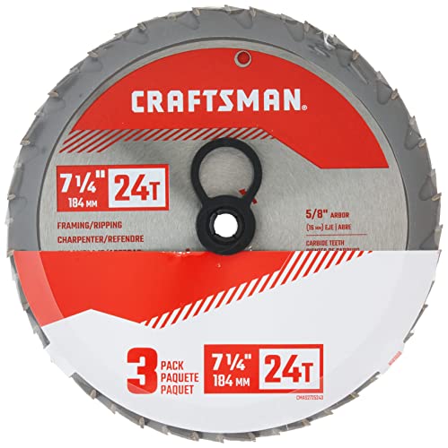 CRAFTSMAN 7-1/4" Miter Saw Blade, 24-Tooth, 3 Pack (CMAS2725243)