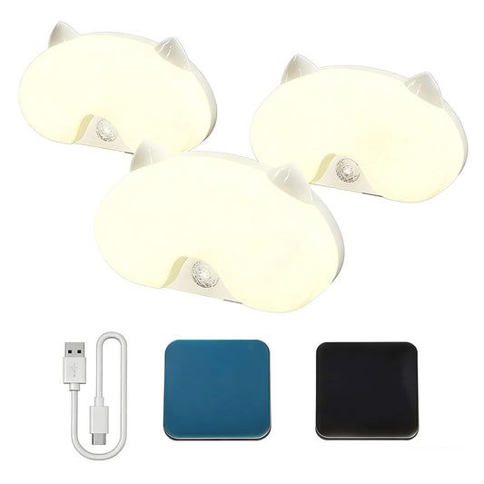 Blissfuhue 3-Pack Motion Sensor Stair Lights – Rechargeable, Magnetic, Wireless LED Step Lights for Hallway, Bedroom, Kitchen