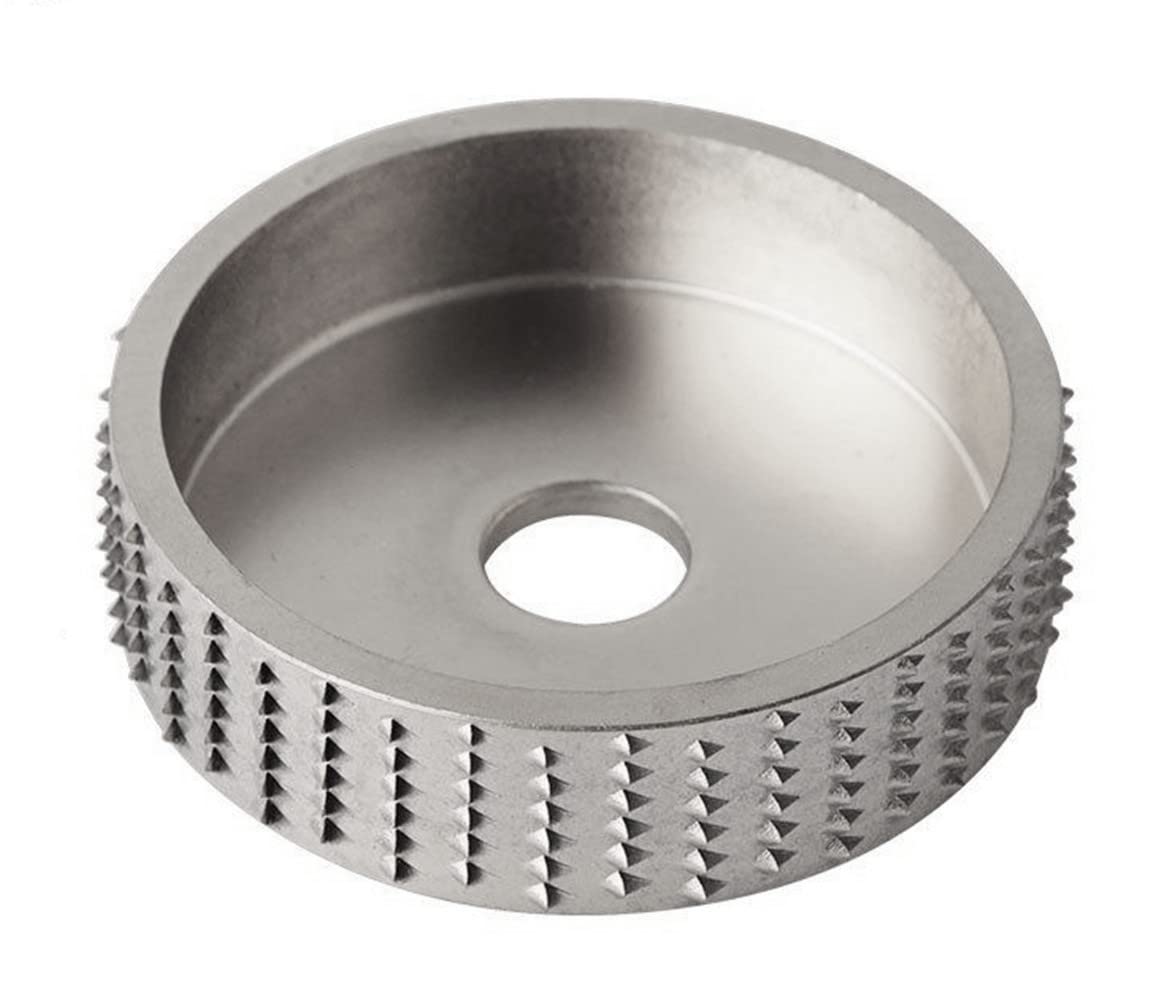 Szliyands Wood Carving Disc, Tungsten Carbide Grinder Shaping & Sanding Wheel, Bore Attachment for Angle Grinder, Silver