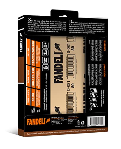 Fandeli Multi-Purpose Sanding Paper, 25 Sheets 9"x11", Assorted Grits 80/120/220, Ideal for Wood & Metal, Hand or Orbital Sanding