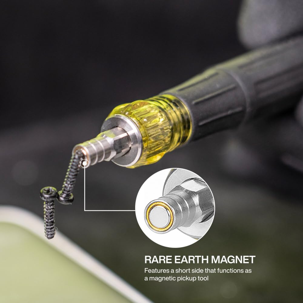 Klein Tools 32600P Mini Precision Screwdriver with Pocket Clip, 13-in-1 Magnetic All-Purpose Driver with Nut Drivers, Phillips, Slotted, and TORX Tips