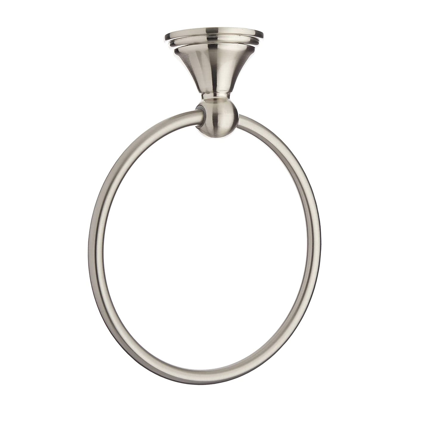Amazon Basics Round AB-BR807-SN Modern Towel Ring, 6.3-inch Diameter, Satin Nickel