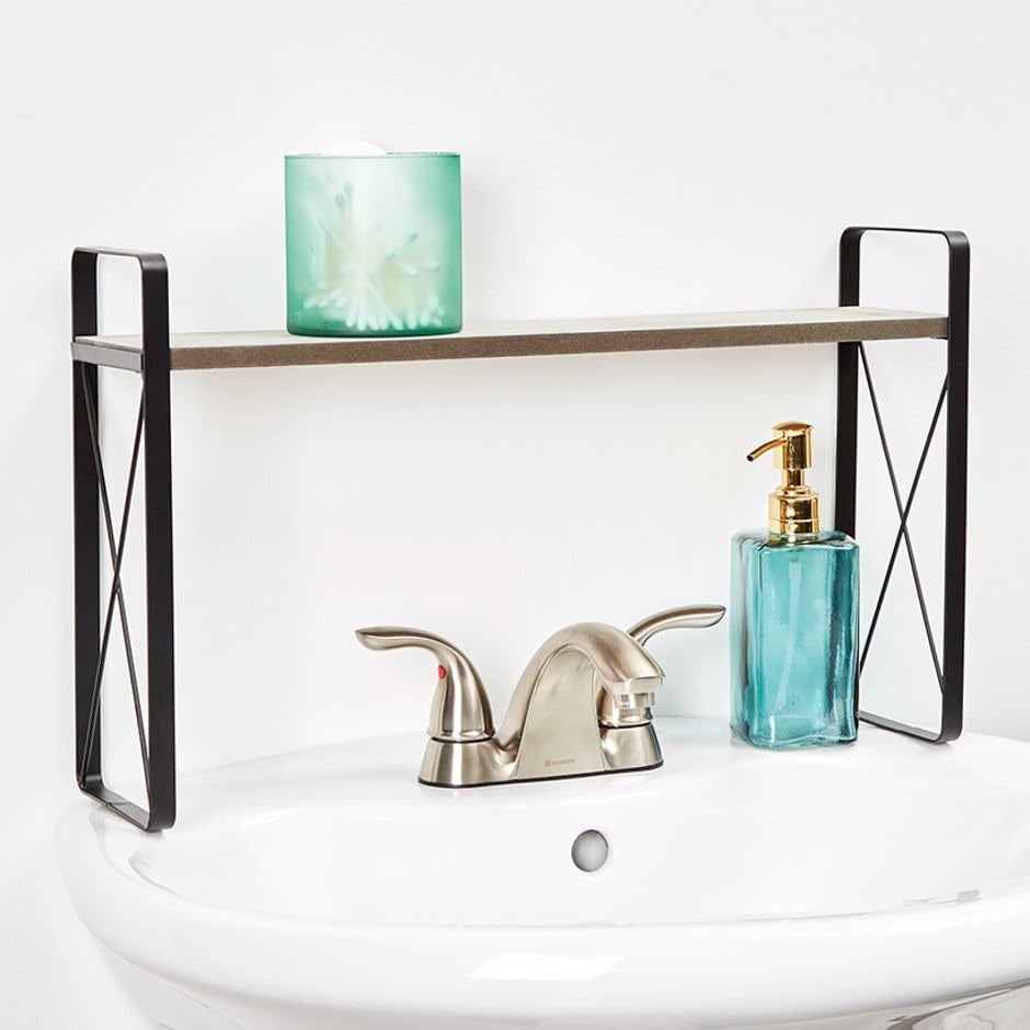 Farmhouse Bathroom Collection - Over The Sink Shelf Gray