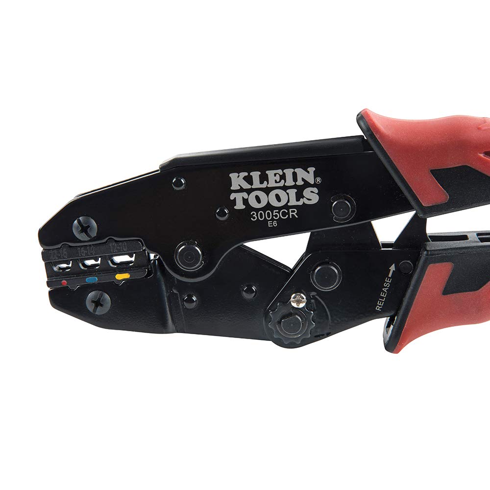 Klein Tools 3005CR Wire Crimper Tool, Ratcheting Insulated Termil Crimper for 10 to 22 AWG Wire