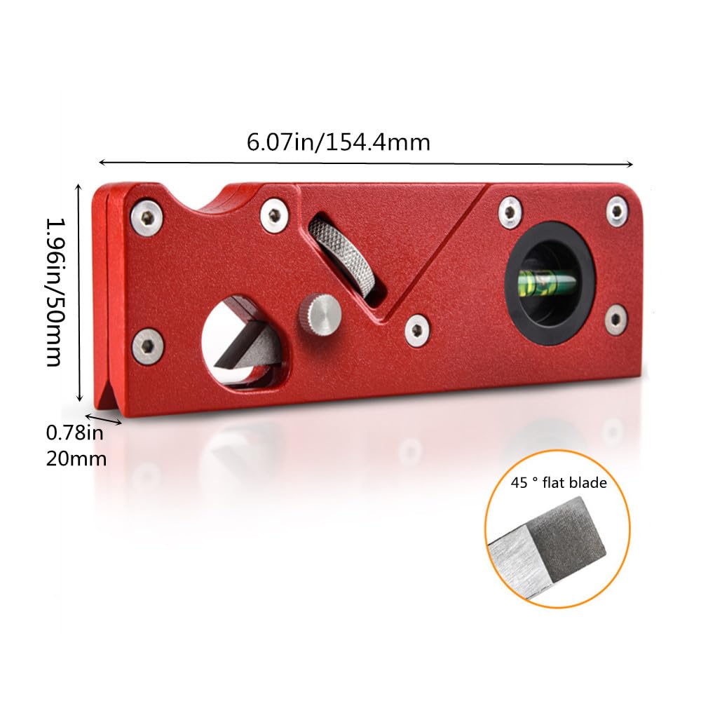 szhdxsy Wood Planer Edge Trimming Tool, Manual Chamfering & Planing, Quick Wood Edge Trimmer with 7 Cutter Heads, Red