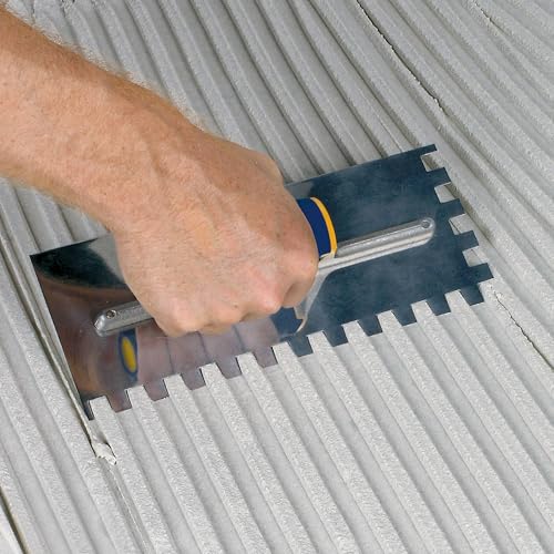 QEP Comfort Grip Stainless Steel Trowel Square-Notch 1/2" x 1/2" x 1/2"