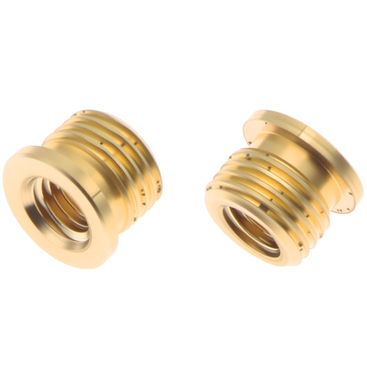 FDXGYH 2 Pcs Male 1/8 IP (3/8") to Femle 1/4-27 Lamp Finial Cap Tapped of Top Adapter Copper Lamp Holder Finial Full Thread Adapter