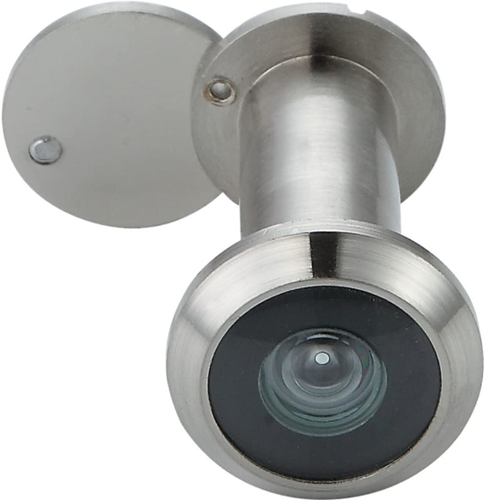 Forliggio Peephole Front Door Viewer with Privacy Cover, One-Way 220 Degrees in Satin Nickle