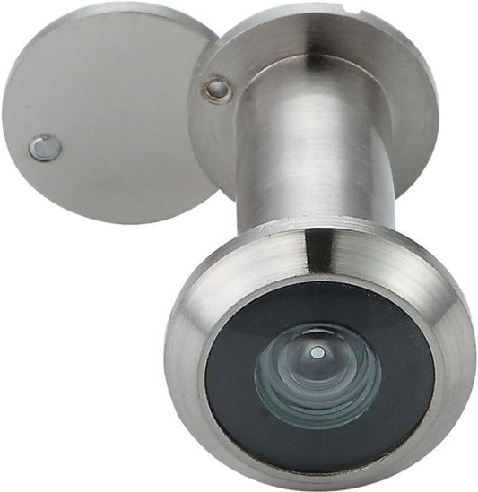 Forliggio Peephole Front Door Viewer with Privacy Cover, One-Way 220 Degrees in Satin Nickle