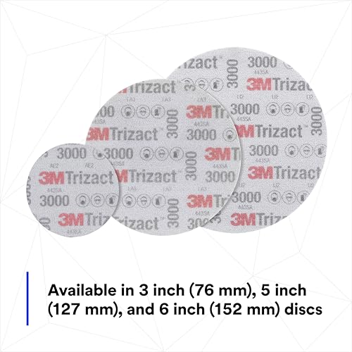 3M Trizact Hookit Foam Disc, 02085, 6", P3000, 15 discs, Reduce Swirl Marks, Abrasive Sanding for Collison Repair
