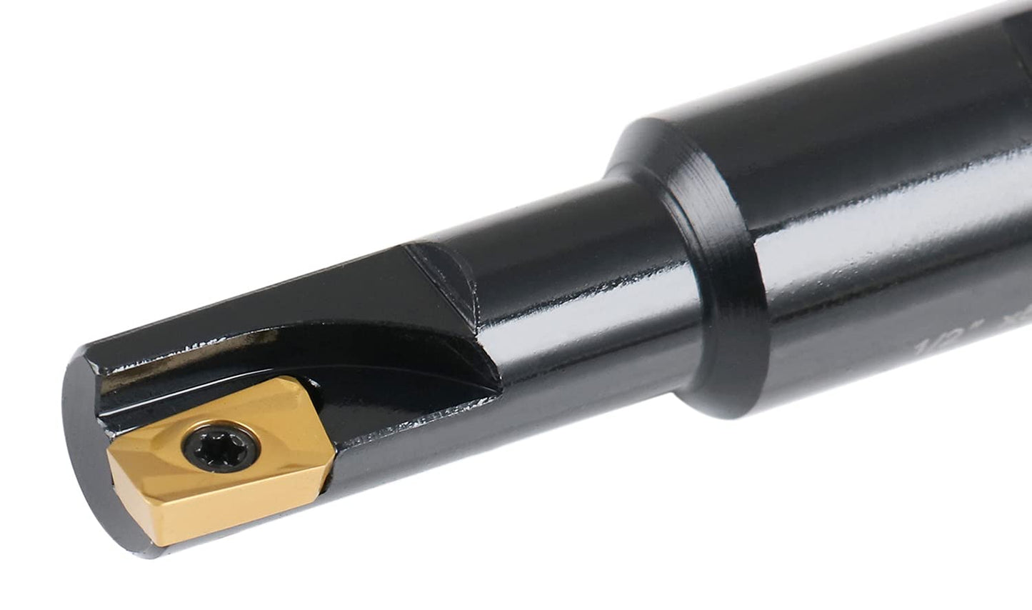 Accusize Industrial Tools 1/2'' 90 Deg Square Shoulder Indexable End Mill with Carbide Apkt11T3 Inserts, 0056-0913