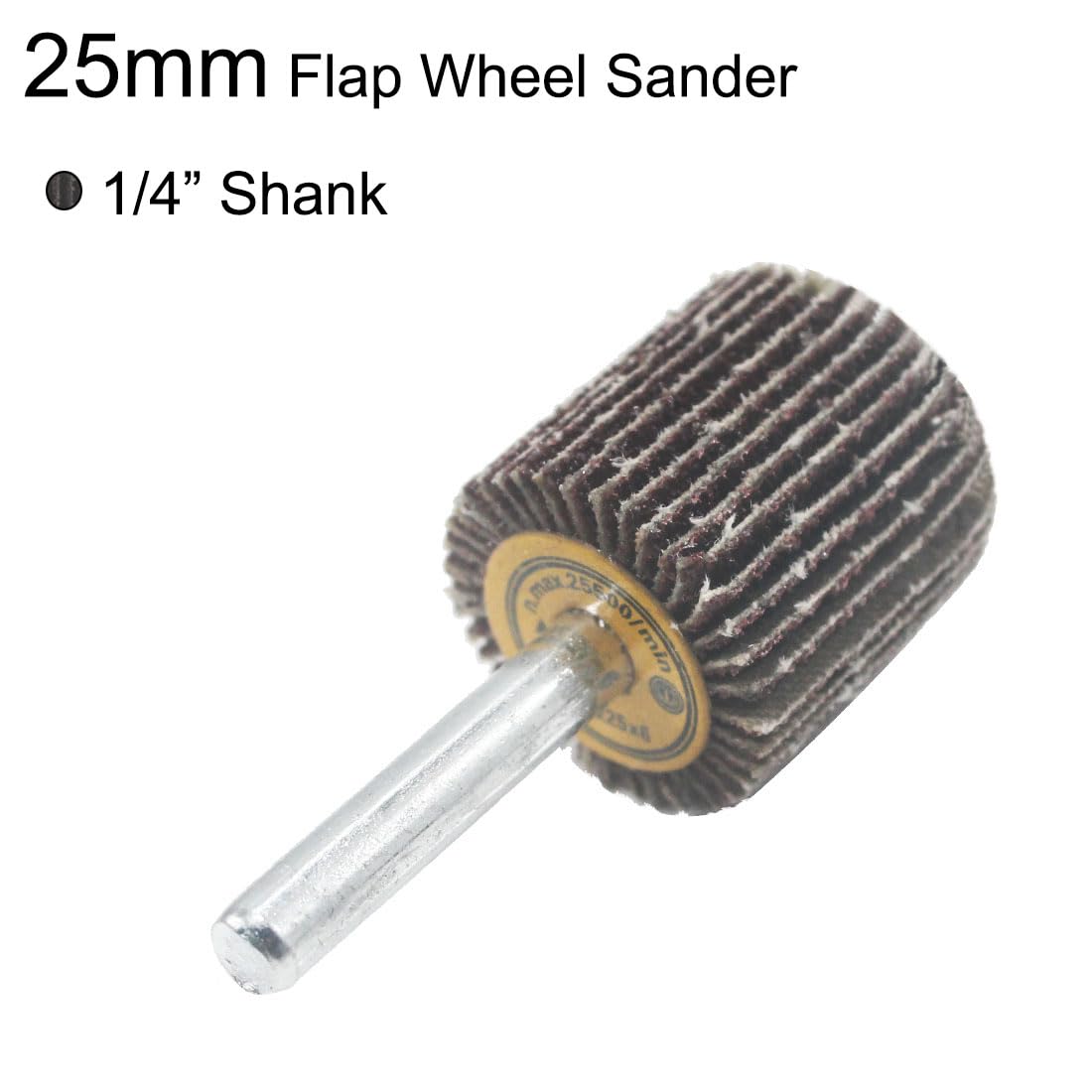 JUNLIXN 10 Pcs 25mm Flap Wheels, 1/4'' Shank 80 Grit Aluminum Oxide Grain Mounted Flap Sanding Wheel for Drill, Grinder, Rotary Tools