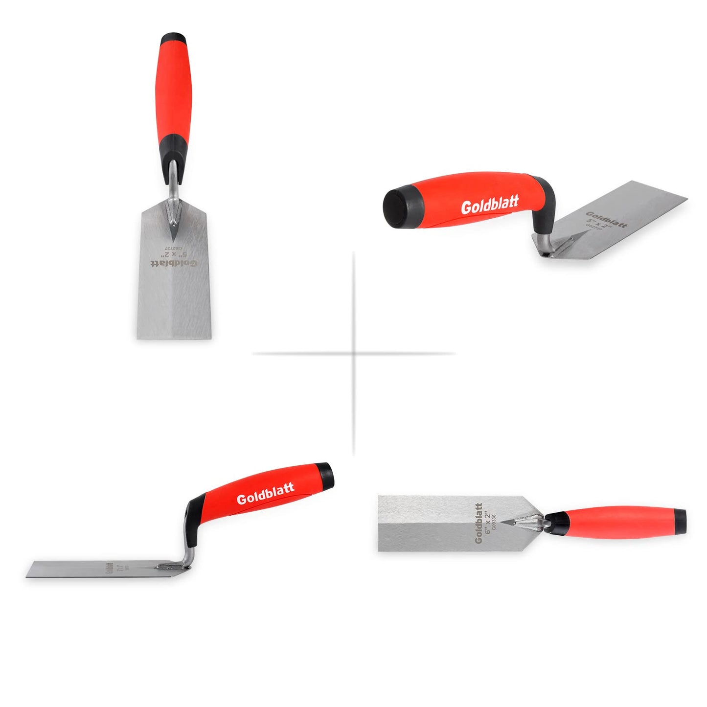 Goldblatt Industries Margin Trowel set, 6"X2" & 5"X2", Professional Masonry Flooring Tool for Concrete, Cement, Tile