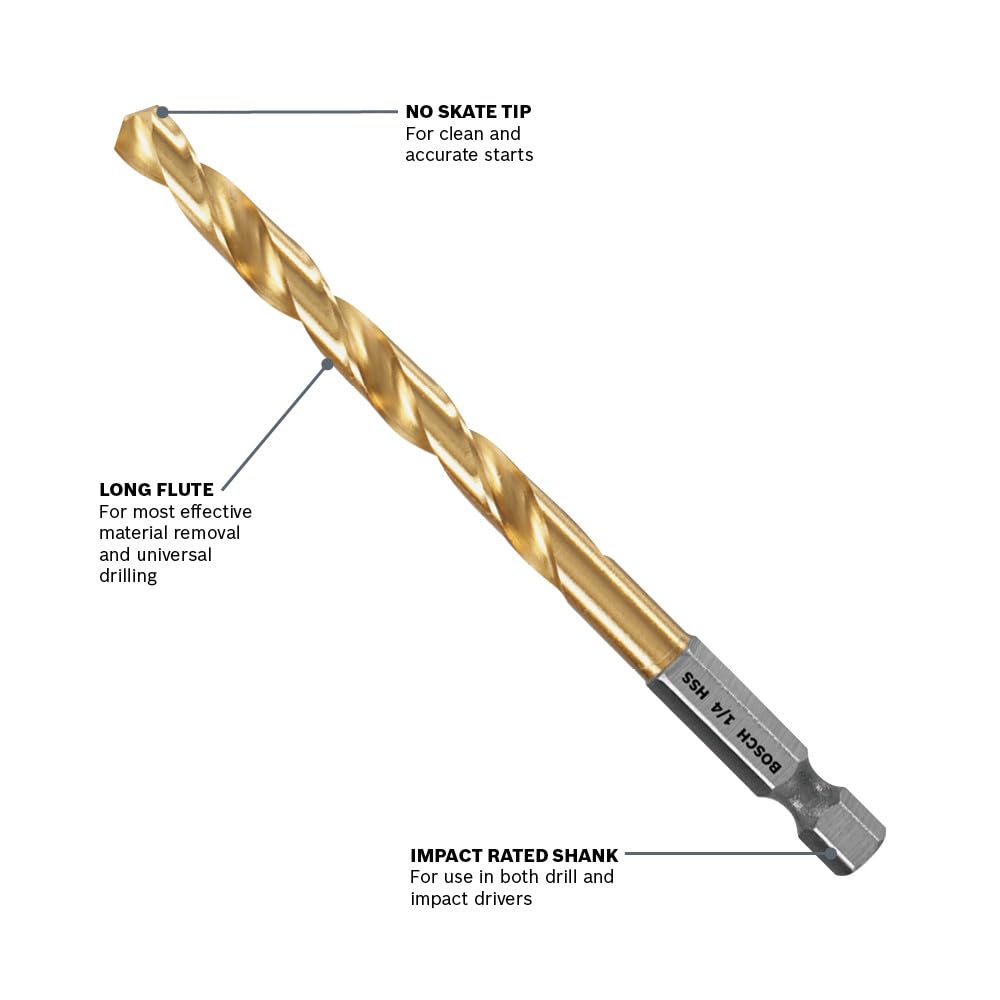 Bosch TI9IM 9 Pc. Impact Tough™ Titanium Nitride Coated Drill Bit Set