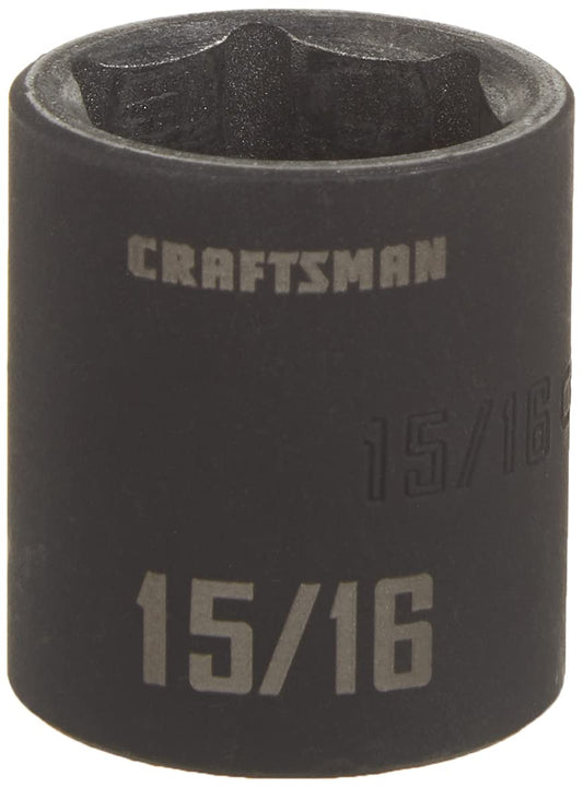 CRAFTSMAN Shallow Impact Socket, SAE, 1/2 Inch Drive, 15/16 Inch, 6 Point (CMMT15857)