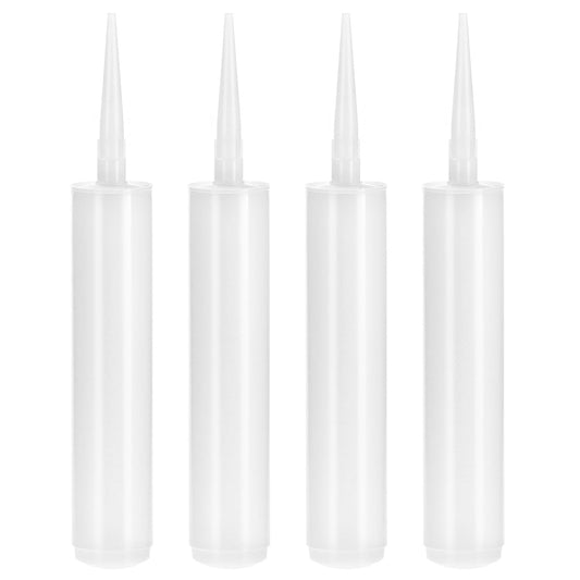 QWORK Empty Caulking Sealant Tubes - 11 Oz Capacity Each, 4 Pack Reusable Plastic, for Standard Caulking Guns