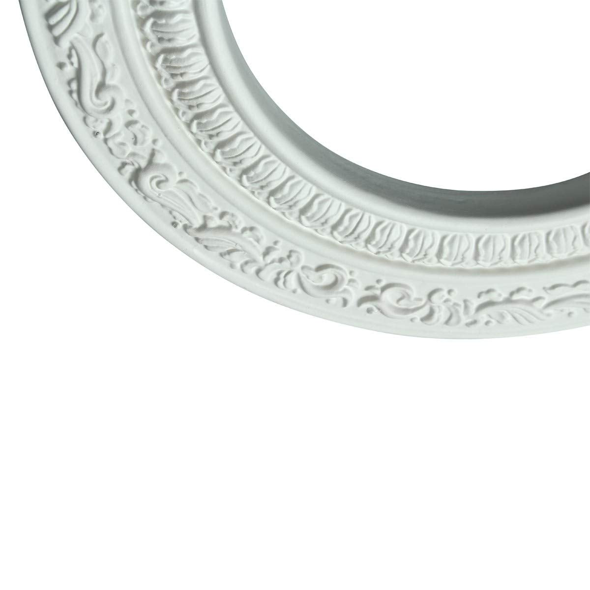 Renovators Supply 6" White Urethane Recessed Spot Light Trim & Decorative Ceiling Medallion, Water-Resistant, Pack of 10
