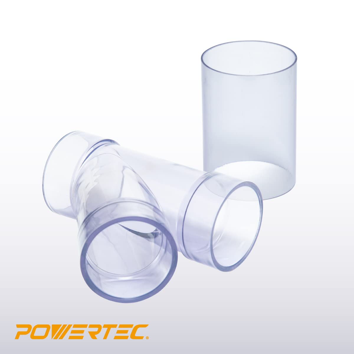 POWERTEC 2-1/2" ID Y Fitting with Splice for 2-1/2" OD Dust Collection Pipes & Hose Connector, 1 Set (70320)