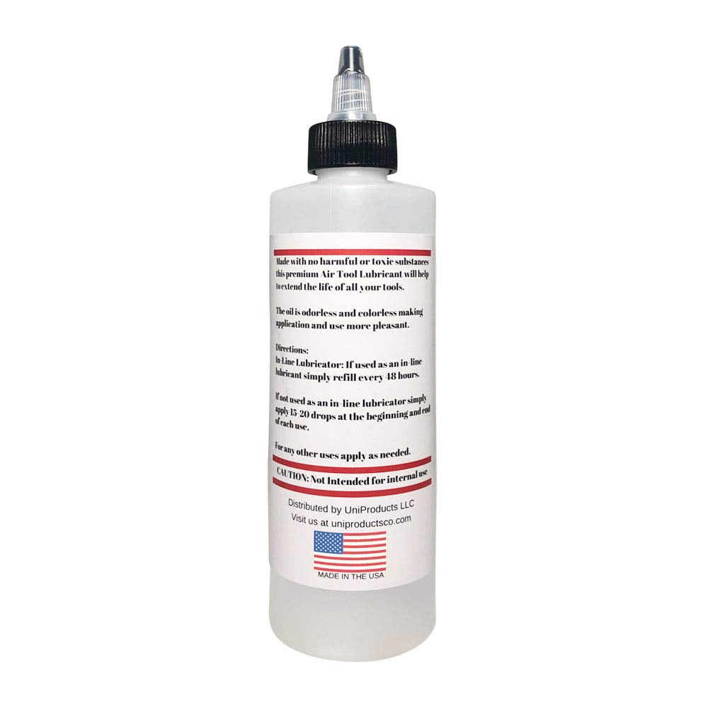Translucent Clear 8oz Air Tool Pneumatic Lubricant - Ideal for Pneumatic Tools, Compressors, Machines, Seals, O-Rings, and More