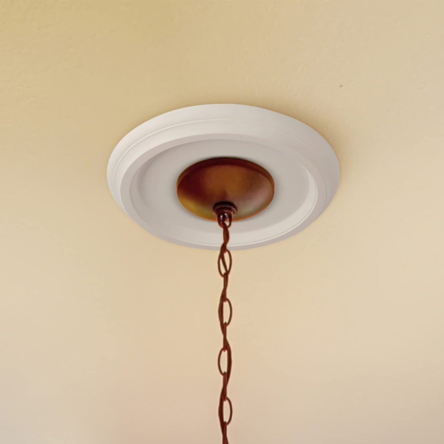 EIFHYT 2 Pack Molded PU Ceiling Medallion for Light Fixtures and Pendants 10" OD x 4" ID x 1 "P (Fits Canopies up to 7-1/4") White