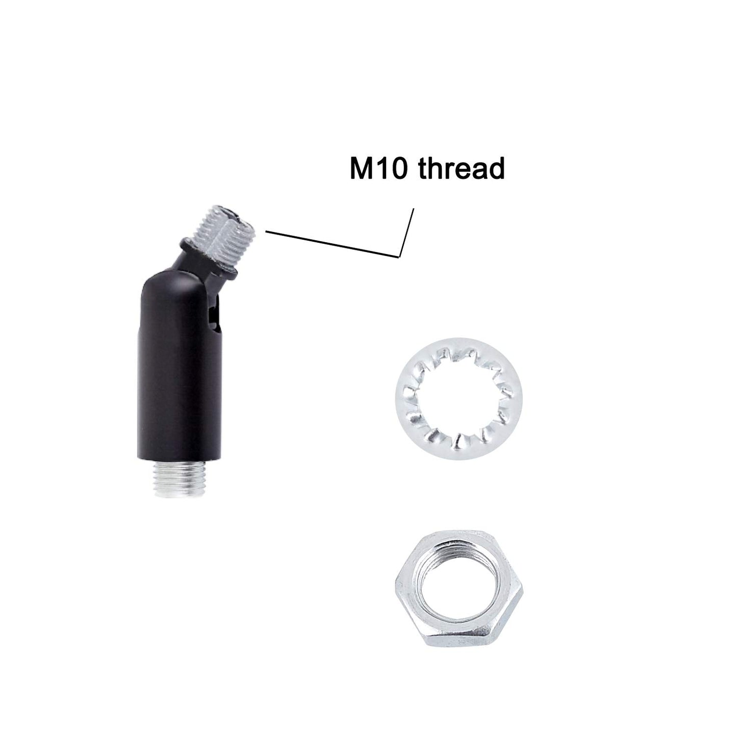 SHENGQINGTOP M10 Threaded Extension Rod with Sloped Ceiling Adapter Kits for Pendant Light, Island Lighting, Black