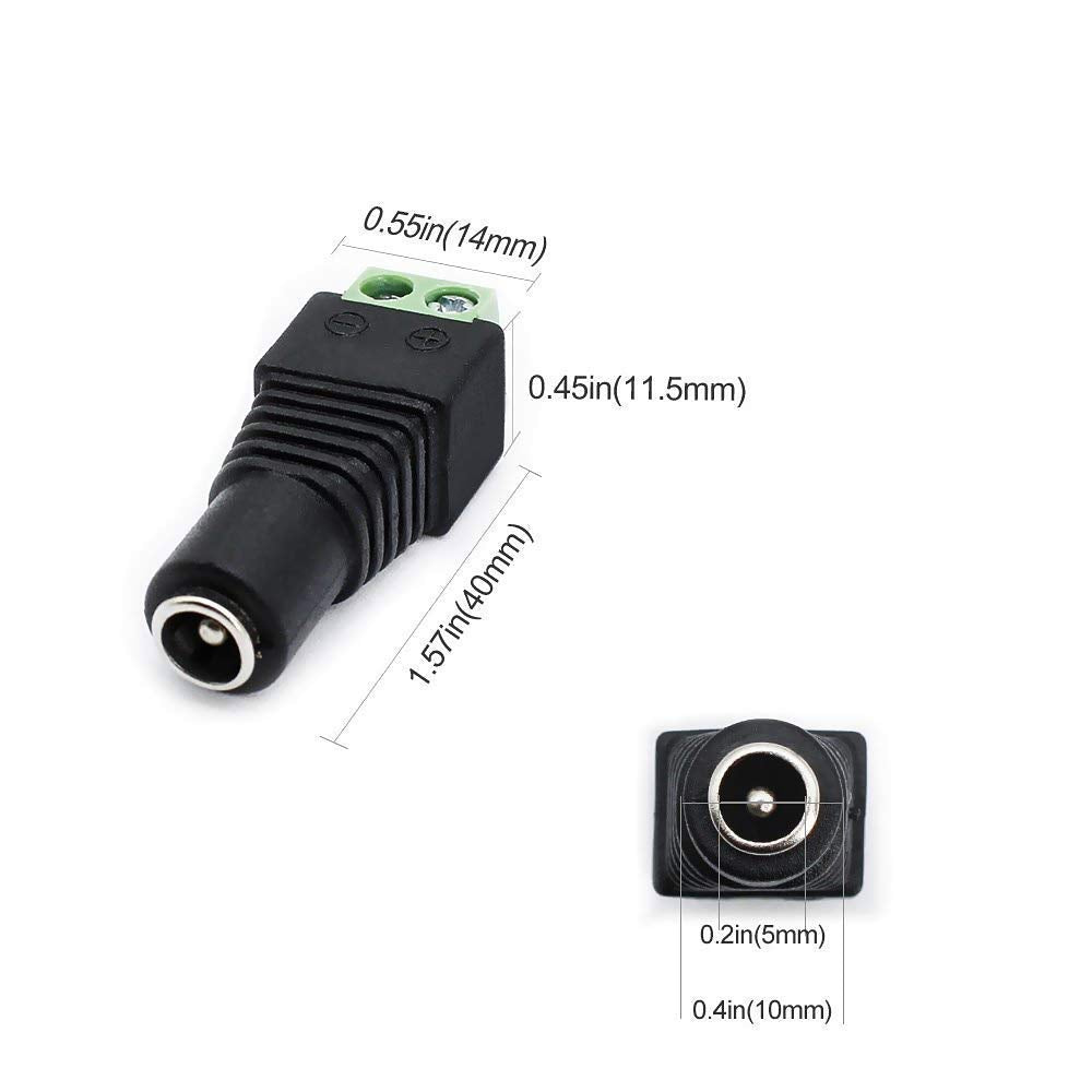 inShareplus 12V 2A 24W Switching Power Supply Adapter, AC 110V to 12V DC for LED Strip Lights, 5.5x2.1mm Barrel Connector