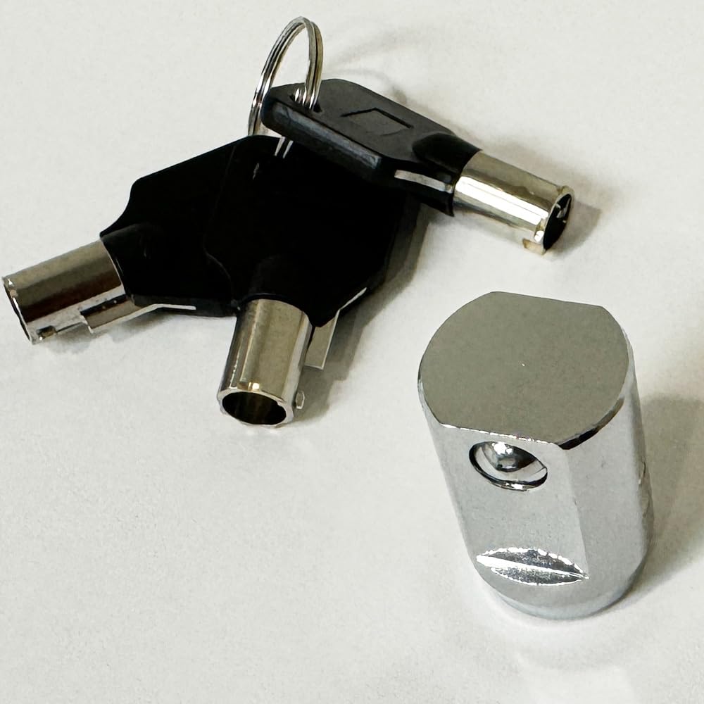 RiKey Security - Storage Cylinder Lock with 3 Tubular Keys for Roll-up Door Unit Secure 19mm