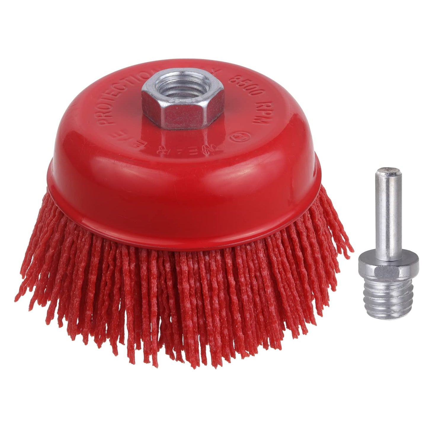 WENORA 4" Nylon Cup Brush for Angle Grinder, 5/8"-11 Thread & 1/4" Drill Arbor, Abrasive Filament for Rust, Paint Removal & Surface Prep