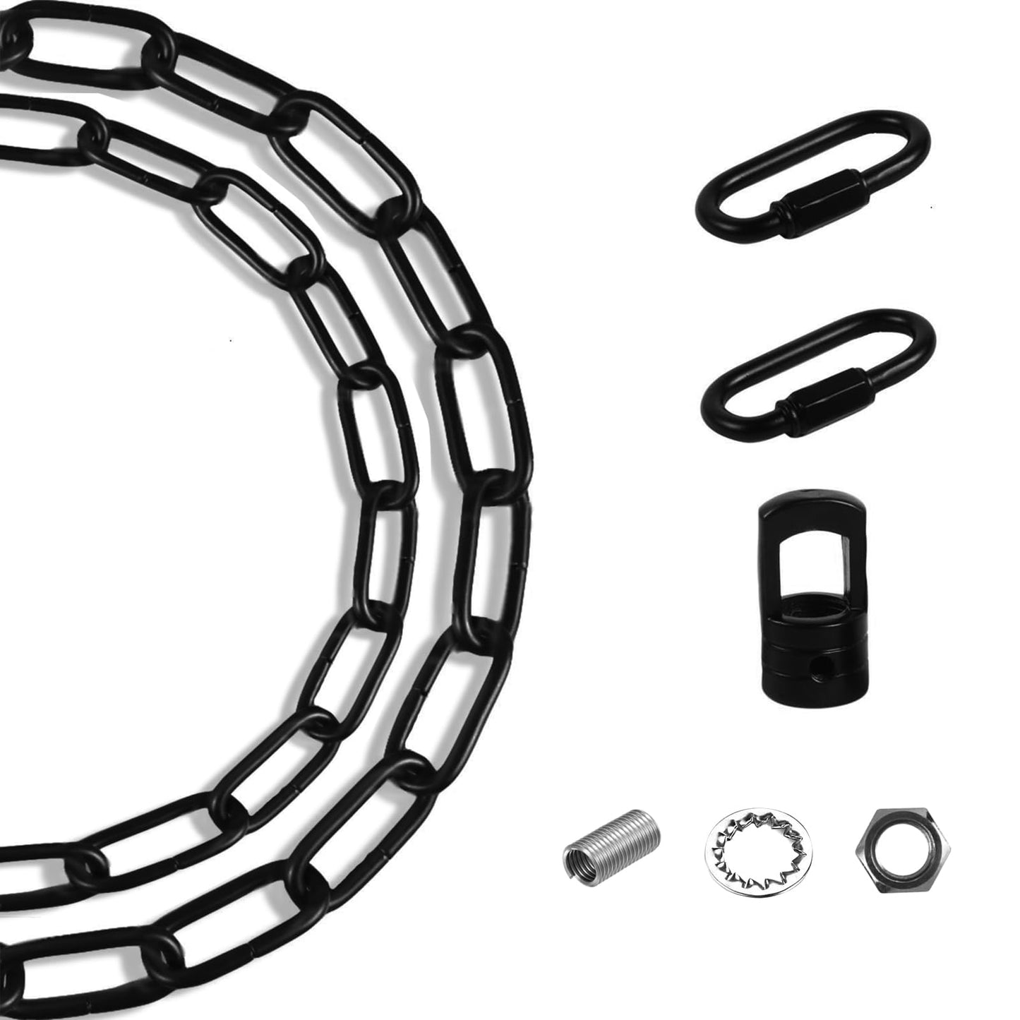 Arncmiv Pendant Light Fixture Chain,Heavy Duty Chain for Light Fixture,Black Ceiling Light Fixture Extra Lighting Chains (Black,12 inch)