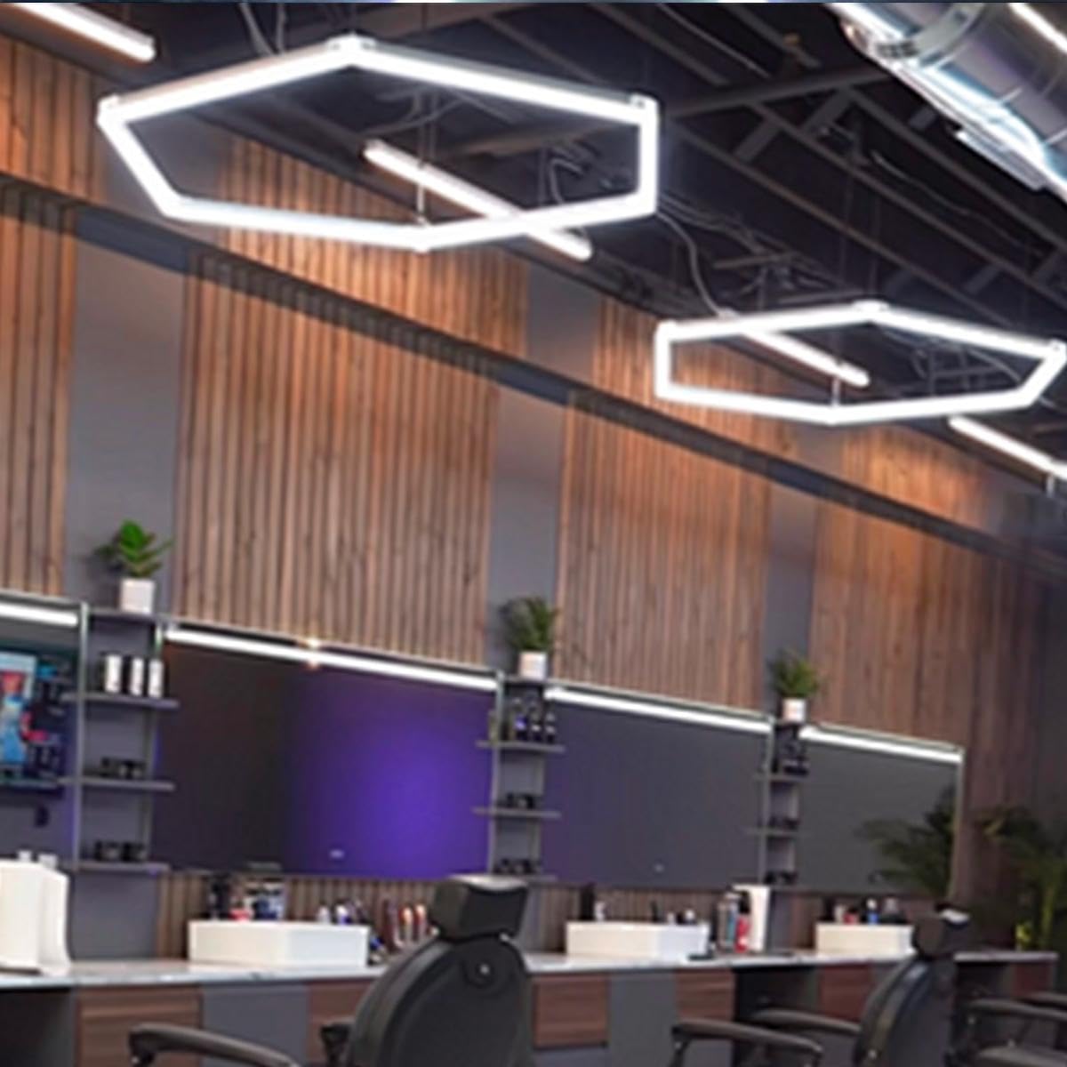 30-Pack Hexagon Garage Light Suspension Cables, 1m Steel Hanging Chains & Connectors, Adjustable Pendant/Chandelier Wire Rope