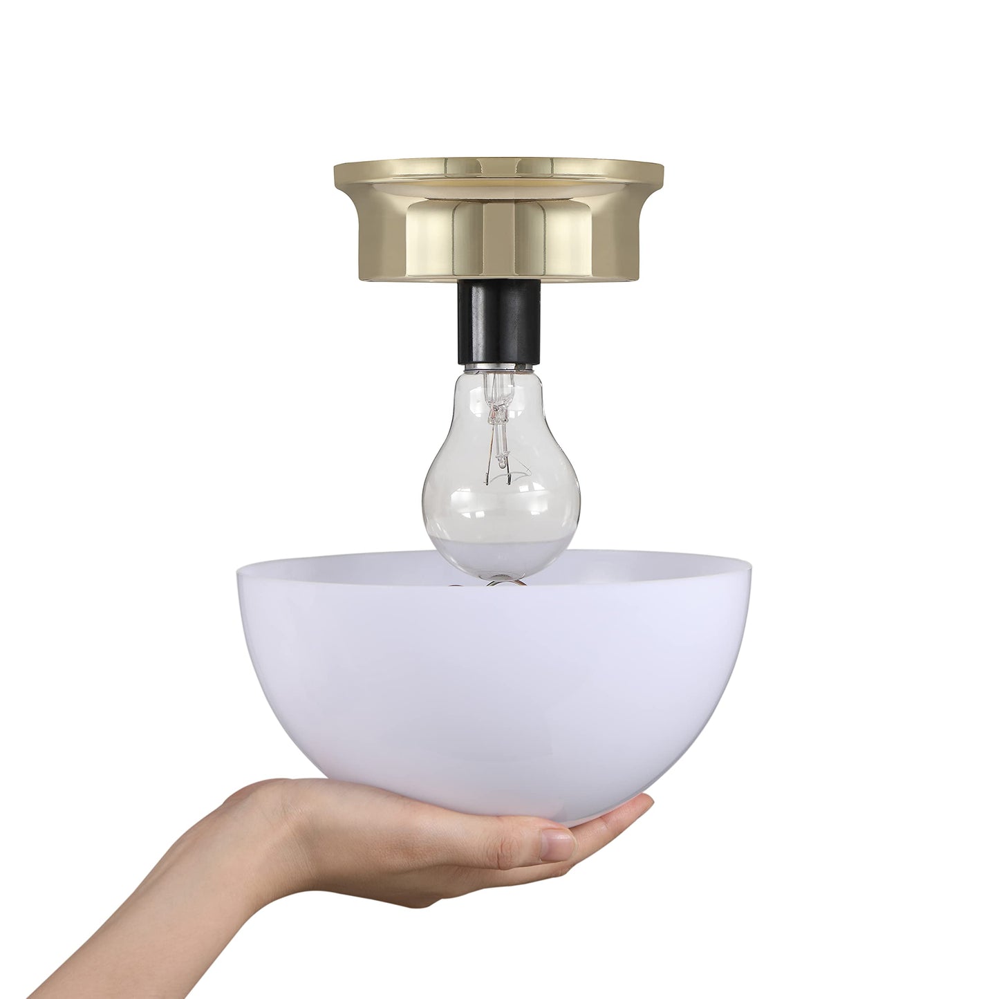 Aspen Creative 28008-15-2, Clip-on Dome Shade for A-Type Bulb Indoor Location Light Fixtures/White Finish, 7 5/8" Diameter x 4" Height, 2 Pack