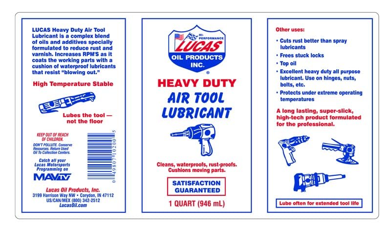 Lucas Oil 10200 Air Tool Lubricant - 1 Quart