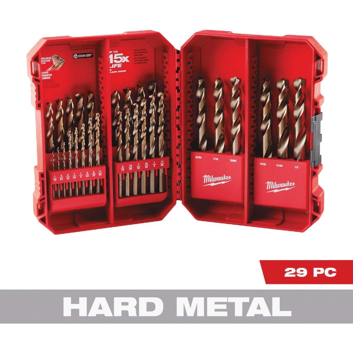 Milwaukee Electric Tools 48-89-2332 29Pc Cobalt Helix Drill Bit Set, Red