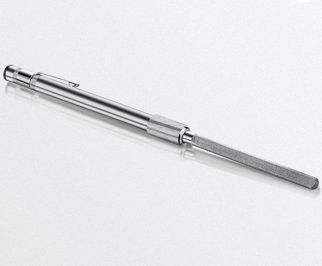 Blue Diamond Coated Half Round Crystal & Glass File Saver Multi-Purpose Sharpener