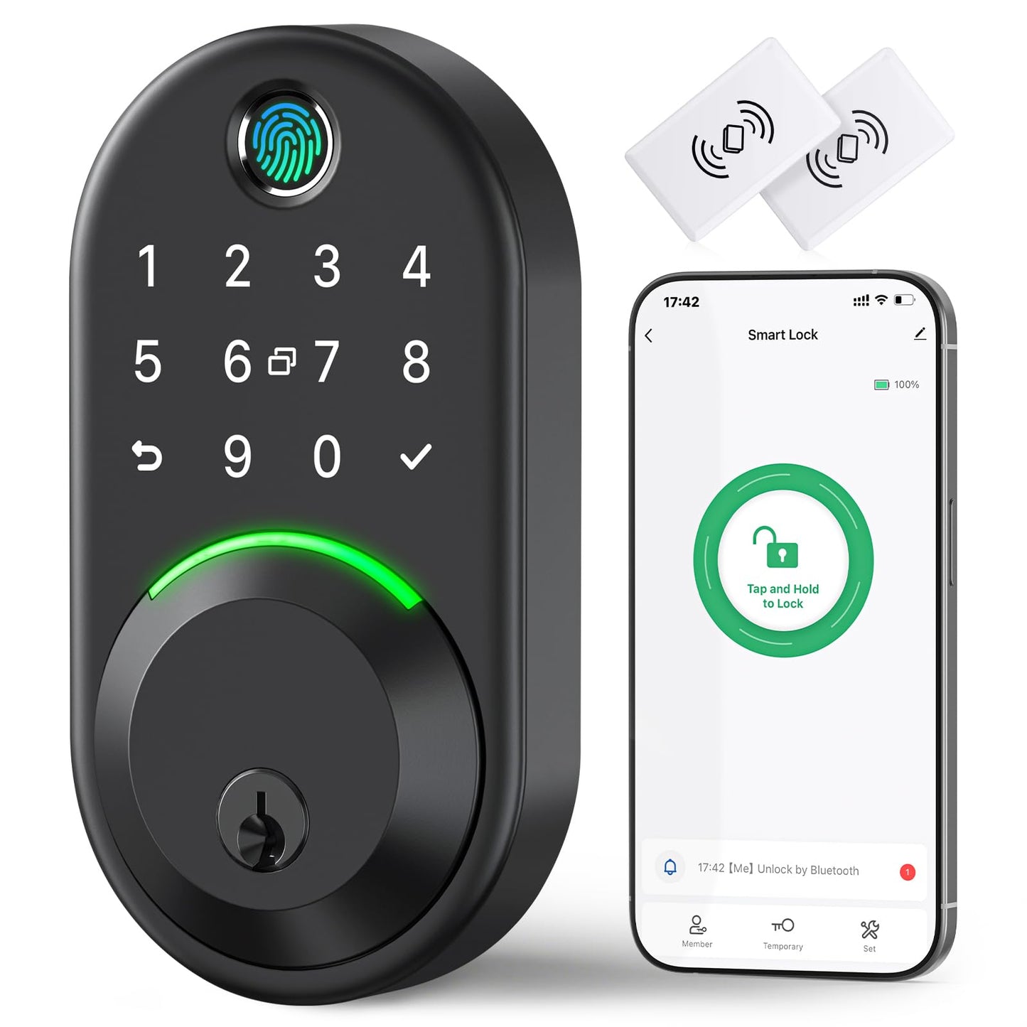 Smart Deadbolt Door Lock with Keypad:Yamiry Fingerprint Keyless Entry Deadbolt,Digital Smart Locks for Front Door,Electronic Code,Easy Installation