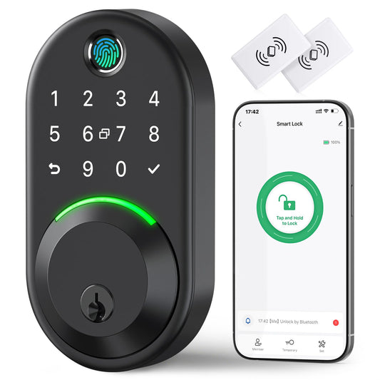 Smart Deadbolt Door Lock with Keypad:Yamiry Fingerprint Keyless Entry Deadbolt,Digital Smart Locks for Front Door,Electronic Code,Easy Installation
