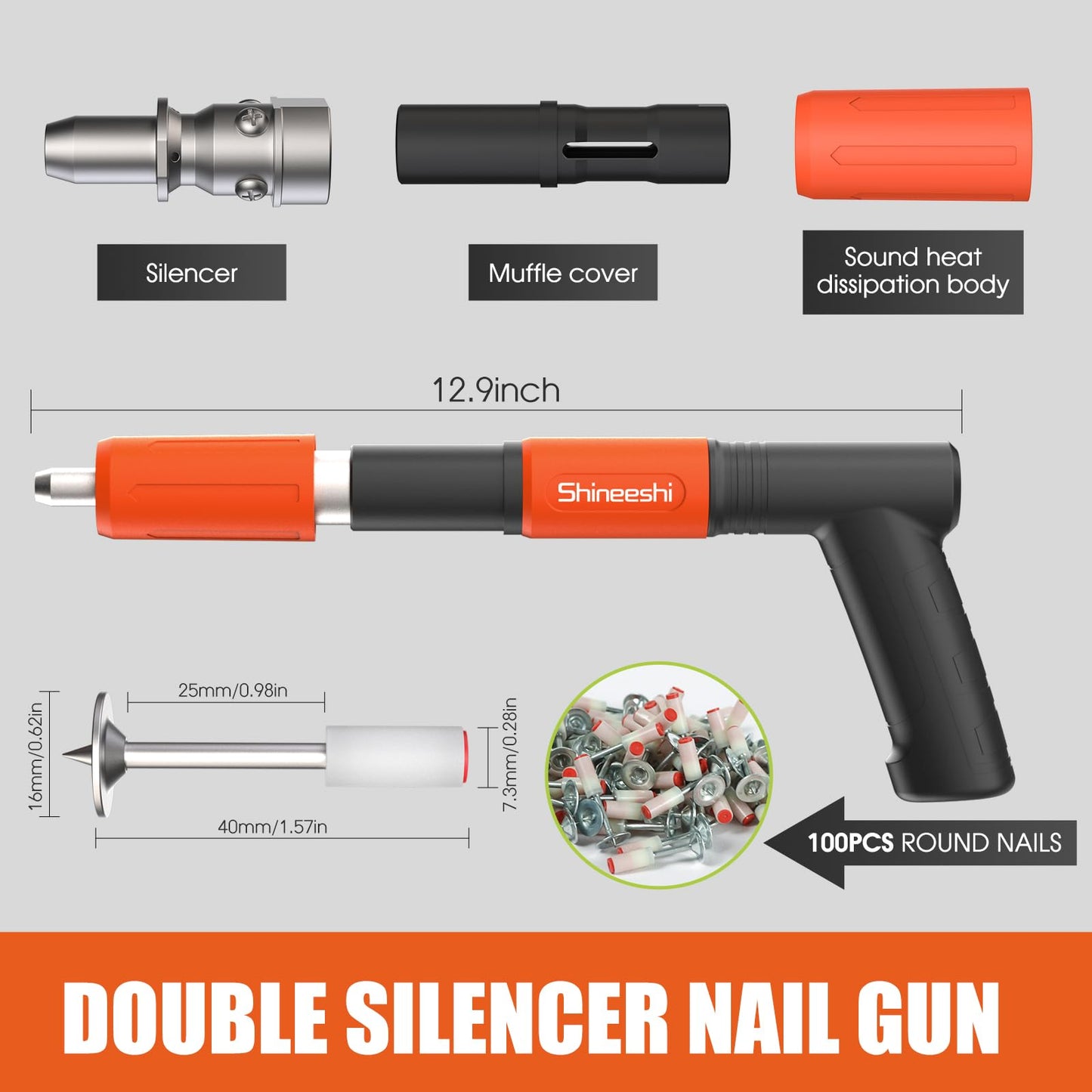 Manual Mini Steel Nail Gun Kit – Portable Handheld Nailer, Adjustable Speed for Drywall, Steel, Wood & DIY Projects