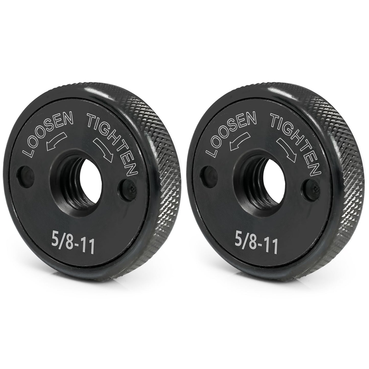 5/8-11 Nuts for Angle Grinder 4.5" and 5" No Wrench Required, 2PCS Self Locking Flange Nuts Metal Lock Grinder Knurled Arbor Nut