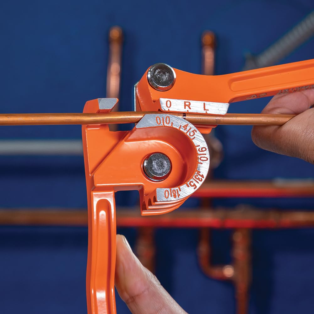 Klein Tools 51006 3-in-1 Tube Bender, 1/4, 5/16, and 3/8-Inch O.D. Tubing, Bends Soft Copper, Aluminum, Thin Wall Steel up to 180 Degrees