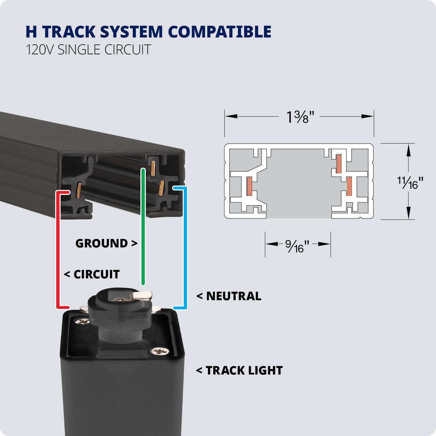 WAC Lighting Charge 8010 LED Adjustable Track Head 5-CCT Selectable 9W 865 Lumens Fully Dimmable in Black for H-Style 3 Wire Track (Pack of 6)