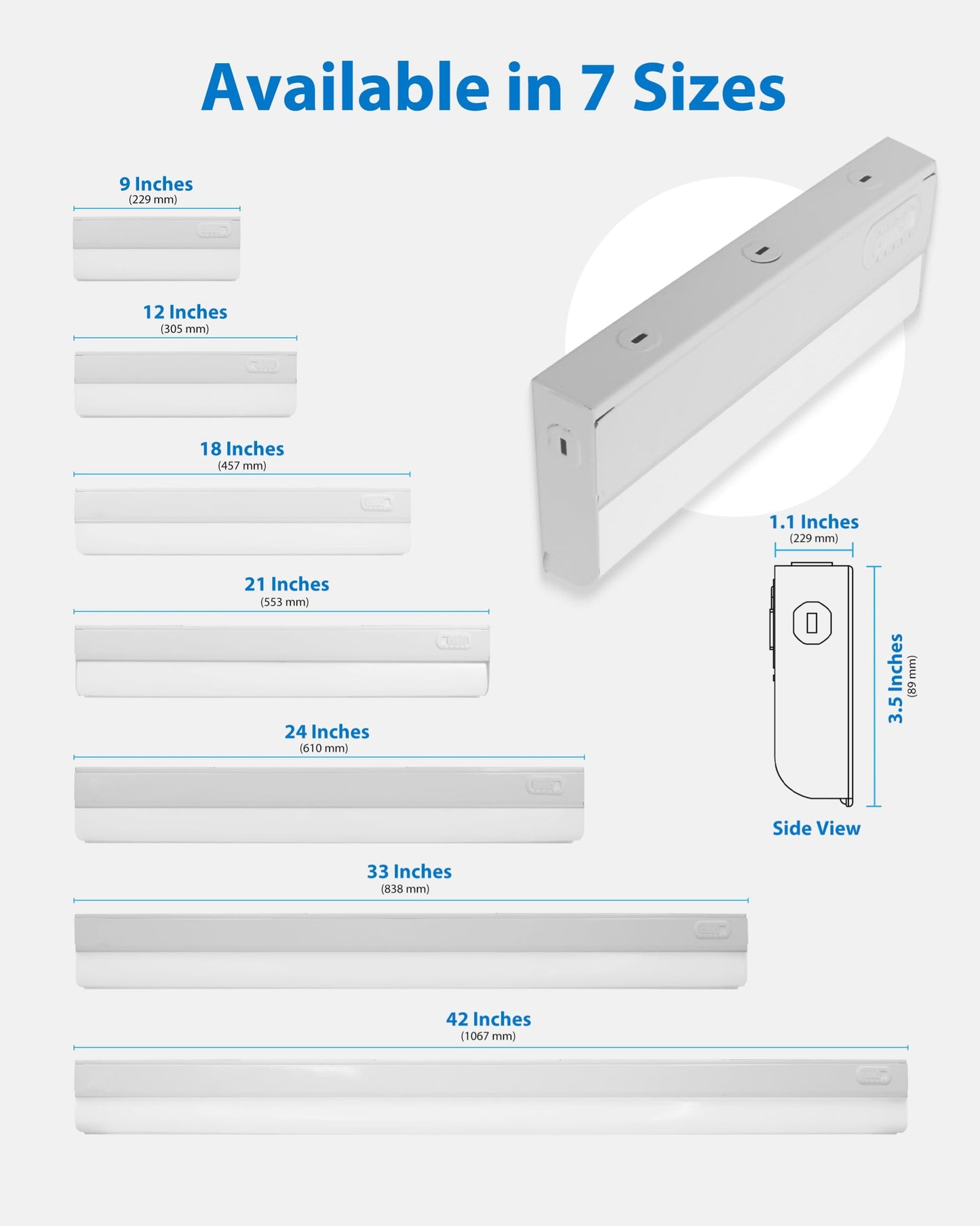 NICOR 24” LED Under Cabinet Light - Hardwired, Dimmable, 9W, 612-648 Lumens, CCT 2700K-5000K, UCB Series Kitchen Lighting